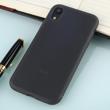 Voor iPhone XR effen kleur TPU schokbestendige beschermhoes (zwart)