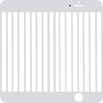 10 STKS voor iPhone 6 voorruit buitenste glazen lens (wit)