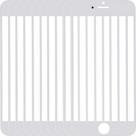 10 STKS voor iPhone 6 voorruit buitenste glazen lens (wit)