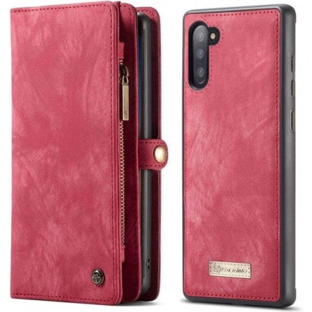 CASEME - Samsung Galaxy Note 10 Vintage Wallet Case - Rood