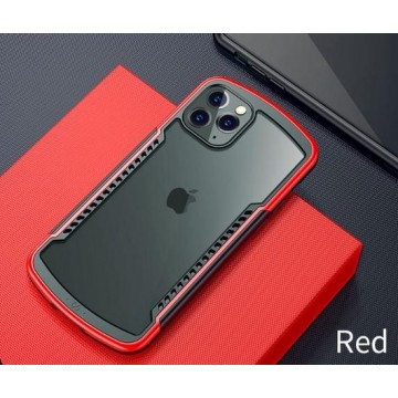 schokbestendig hoesje iPhone 11 Pro Max - rood + glazen screen protector