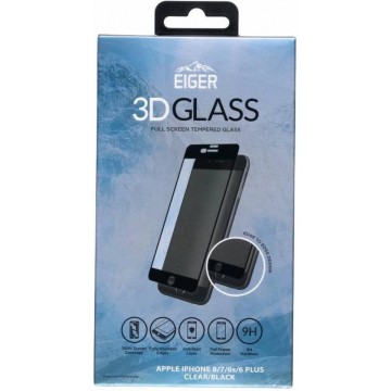 Eiger Tempered Glass Screenprotector voor iPhone 8 Plus / 7 Plus / 6(s) Plus - Zwart