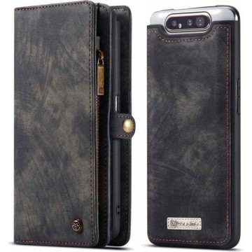 CASEME - Samsung Galaxy A80 Vintage Wallet Case - Zwart