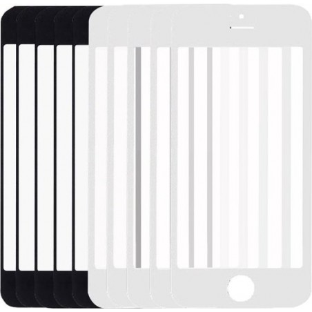 Let op type!! 5 PCS Black + 5 PCS White for iPhone 5 & 5S Front Screen Outer Glass Lens