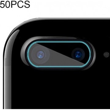 Let op type!! 50 PCS zachte Fiber terug camera lens film gehard glas film voor iPhone 8 plus