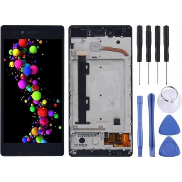 Let op type!! LCD Screen and Digitizer Full Assembly with Frame for Lenovo Vibe Shot / Z90(Black)