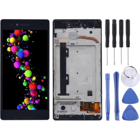 Let op type!! LCD Screen and Digitizer Full Assembly with Frame for Lenovo Vibe Shot / Z90(Black)