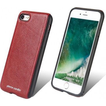 Pierre Cardin Backcover hoesje Rood - Stijlvol - Leer - iPhone 7 en iPhone 8 - Luxe cover