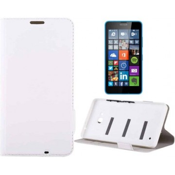 Let op type!! For Microsoft Lumia 640 Horizontal Flip Leather Case with Card Slot + Back Cover(White)
