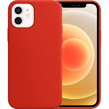 iPhone 12 Mini Case Hoesje Siliconen Hoes Back Cover - Rood
