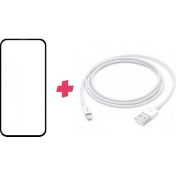 iPhone XR screenprotector + Lightning kabel 1 meter
