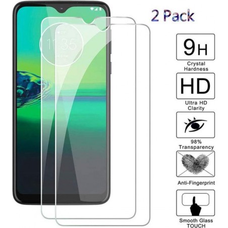 2 Stuks Screenprotector Tempered Glass Glazen Gehard Screen Protector 2.5D 9H (0.3mm) - Motorola Moto G8 Plus