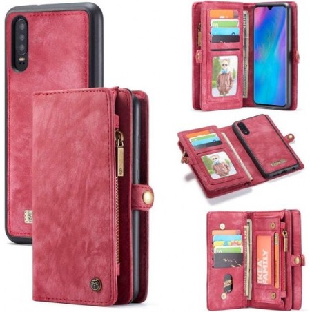 CASEME Huawei P30 Vintage Portemonnee Hoesje - Rood