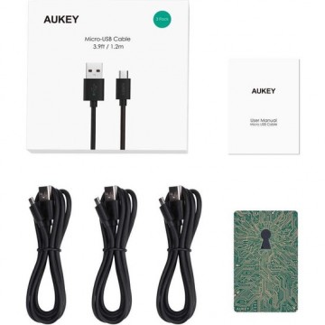 Aukey -  Micro USB kabel - 3 pack - Zwart