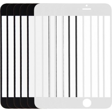 Let op type!! 5 PCS Black + 5 PCS White for iPhone 6 Front Screen Outer Glass Lens