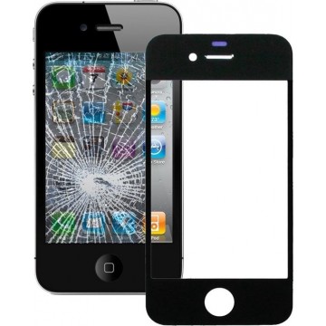 Let op type!! 10 PCS for iPhone 4 Front Screen Outer Glass Lens(Black)