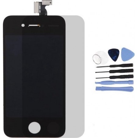Voor Apple iPhone 4S - A+ LCD scherm Zwart + Tools & Screenguard