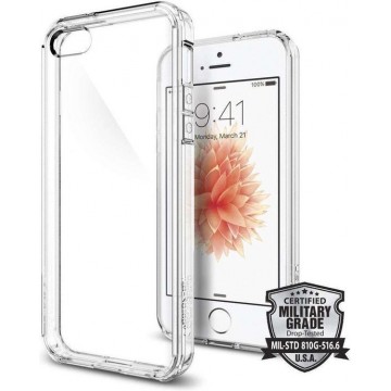 Hoesje Apple iPhone SE - Spigen Ultra Hybrid Case - Transparant/Doorzichtig