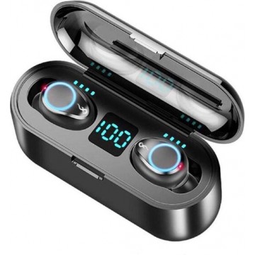 HUAG Wireless Bluetooth 5.0 Earbuds - Volledig Draadloos Oordopjes met Oplaadcase - Zwart