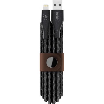 Belkin Duratek Plus Apple Lightning naar USB-A kabel - 3 meter - zwart