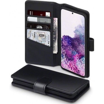 Samsung Galaxy S20 hoesje, MobyDefend luxe echt leren wallet bookcase, Zwart - Telefoonhoesje geschikt voor: Samsung Galaxy S20