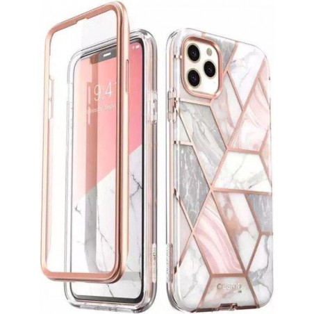 I-Blason Voor iPhone 11 Pro Case cosmo Full-Body Shining Glitter Marmer roze Bumper Case met Ingebouwde Screen Protector