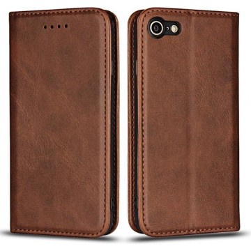 Casecentive Leren Wallet case - Portemonnee hoesje - iPhone 7 / 8 / SE 2020 bruin