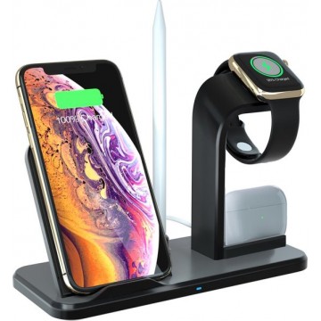 YONO Oplaadstation iPhone 4 in 1 – Draadloze Oplader iPhone, Apple Watch, Airpods en Pencil – Qi Wireless Charger