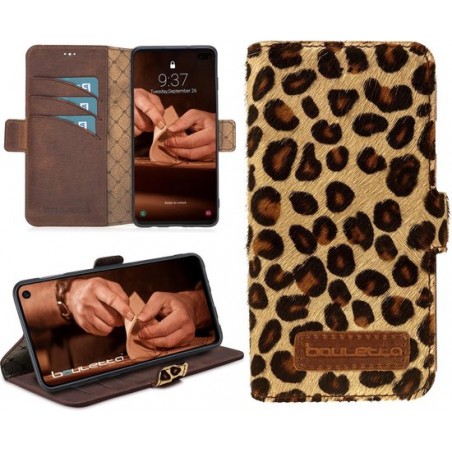 Bouletta Lederen Samsung Galaxy S10 - BookCase hoesje - Furry Leopard