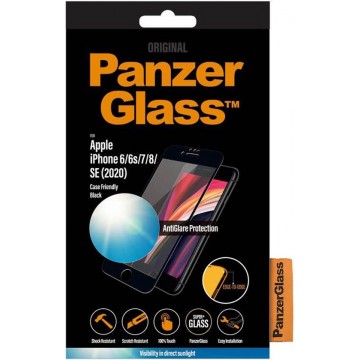 PanzerGlass Case Friendly AntiGlare Screenprotector voor iPhone SE (2020) / 8 / 7 / 6(s) - Zwart