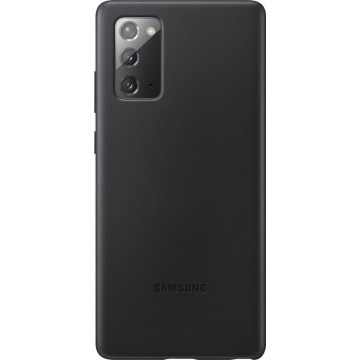 Samsung leather cover - Voor Samsung  Galaxy Note 20 - Zwart