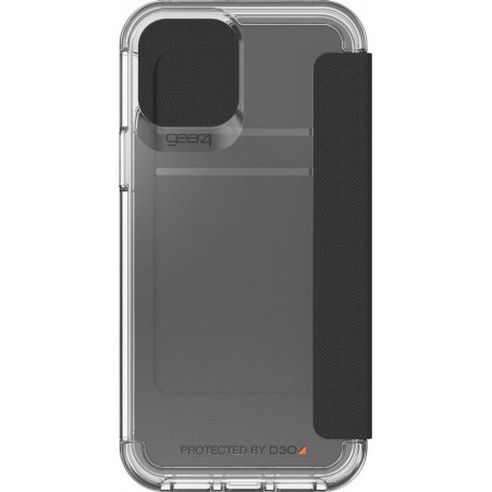 Wembley Flip Booktype voor de iPhone 12, iPhone 12 Pro - transparant