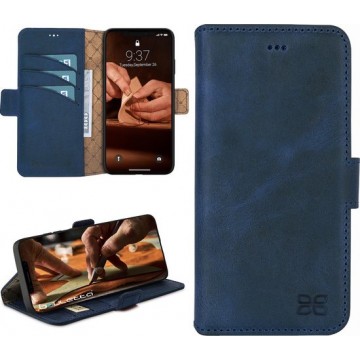 Bouletta - iPhone 12 Pro Max - Lederen BookCase hoesje - Antic Blue