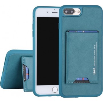 UNIQ Accessory iPhone 7-8 Plus Hard Case Backcover met pasjeshouder - Turquoise