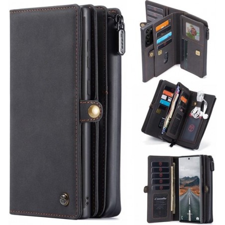 CASEME Luxe Multi Portemonnee hoesje voor de Samsung Galaxy S21 Plus - zwart