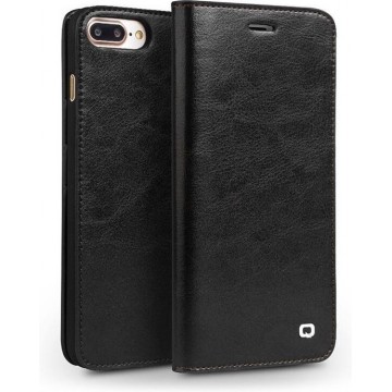 Qialino - echt lederen luxe wallet hoes - iPhone 7 / 8 / SE (2020) - Zwart