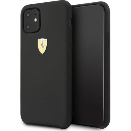 iPhone 11 Backcase hoesje - Ferrari - Effen Zwart - Silicone