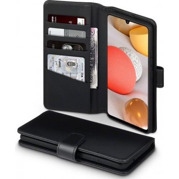 Samsung Galaxy A42 hoesje, MobyDefend luxe echt leren wallet bookcase, Zwart - Telefoonhoesje geschikt voor: Samsung Galaxy A42