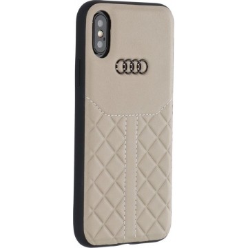 iPhone Xs/X Backcase hoesje - Audi - Effen Beige - Leer