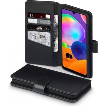 Samsung Galaxy A31 hoesje, MobyDefend luxe echt leren wallet bookcase, Zwart - Telefoonhoesje geschikt voor: Samsung Galaxy A31