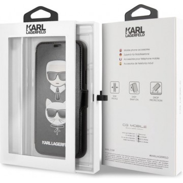 Karl Lagerfeld Booktype hoesje Cardslots geschikt voor Apple iPhone 11 Pro - Zwart - Stand - KLFLBKSN58FKICKC