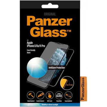 PanzerGlass Case Friendly AntiGlare Screenprotector voor de iPhone 11 Pro / Xs / X - Zwart