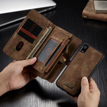 2 in 1 Leren Wallet + Case - iPhone XR - Bruin - Caseme