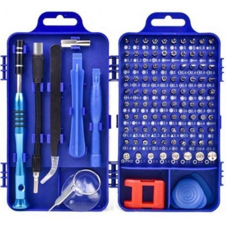 110 in 1 Schroevendraaier Multi Set Computer Telefoon Reparatie Handgereedschap - Blauw