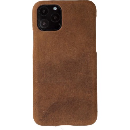 Hoesje iPhone 11 6.1'' Oblac® - Full-grain leer - Back Cover - Slim design - Antiek Bruin