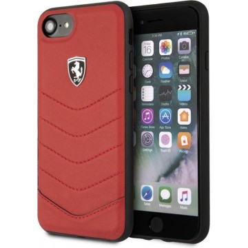 iPhone 7/8/SE2 (2020) Backcase hoesje - Ferrari - Effen Rood - Leer
