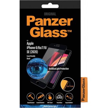 PanzerGlass Case Friendly AntiBlueLight Screenprotector voor de iPhone SE (2020) / 8 / 7 / 6(s)