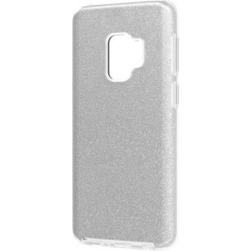 Samsung S9 hoesje - Glitter back cover Samsung Galaxy S9 hoesje - Zilver
