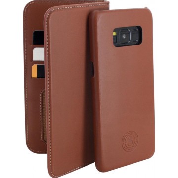 Serenity 2 in 1 Leather Wallet Case Samsung Galaxy S8 Cognac Brown