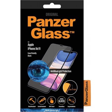 PanzerGlass Case Friendly AntiBlueLight Screenprotector voor de iPhone 11 / Xr - Zwart